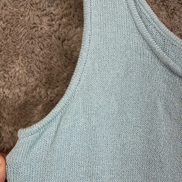 St. John Santana Knit Shell Top Blue Sleeveless Sweater Tank S Small READ - Picture 4 of 10